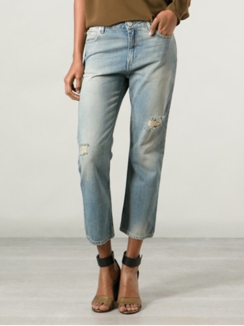 Acne Studios Pop Trash Distressed Straight Jeans